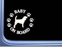 Baby on Board Beagle Hound L546 6" Sticker dog decal