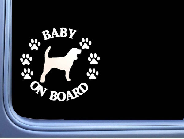 Baby on Board Beagle Hound L546 6" Sticker dog decal