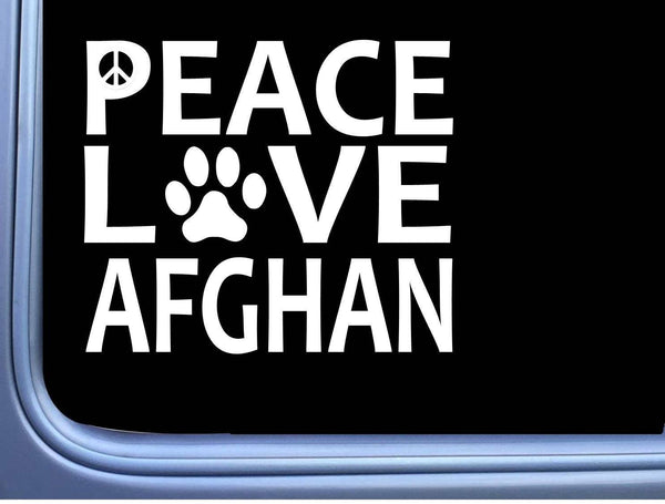 Afghan Hound Peace Love L646 Dog Sticker 6" decal