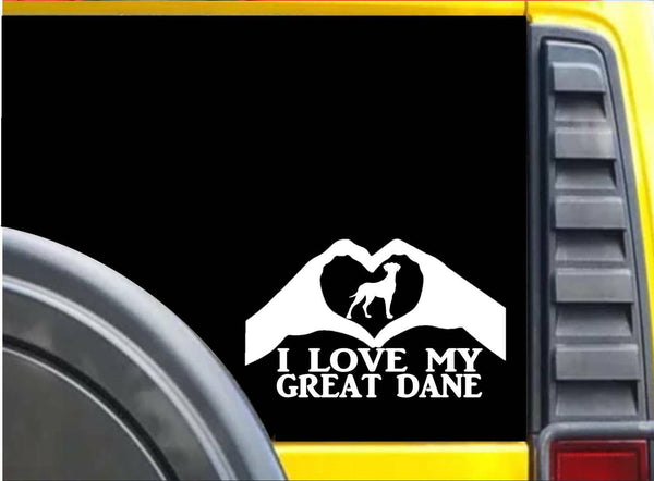 Great Dane Heart Hands K610 8 inch Sticker dog decal