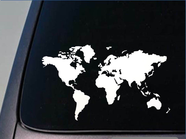 Global World Map Atlas Vinyl Art Decal Sticker 7" x 12" *D744*