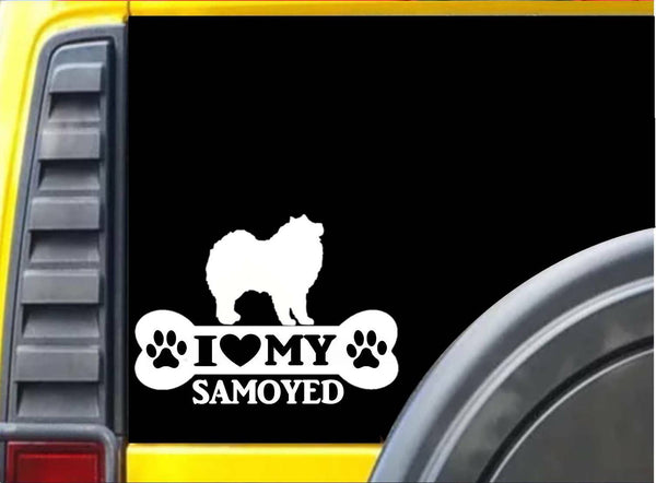 Samoyed Bone L089 8 Inch sticker dog decal