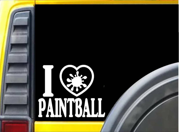 I love Paintball K673 8 inch sticker decal