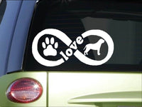 English Mastiff Infinity sticker *H384* 4 x 8.5  inch vinyl dog love decal