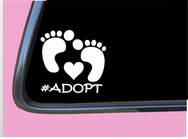 Adopt Baby Feet Sticker TP 402 vinyl 6" Decal adoption foster parent