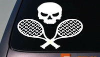 TENNIS SKULL STICKER RACKET RACQUET TENNIS BALL RACQUETBALL COURT NET SERVE 6"