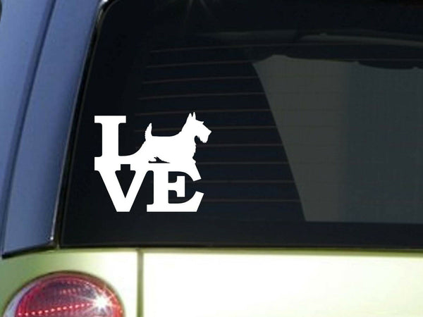 Scotty Love 6" STICKER *F144* DECAL scottish terrier scottie