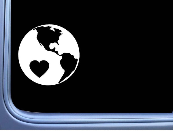 Earth Little Heart L980 6" Sticker earth decal day flat earth conservation love