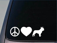 Peace love Frenchie sticker *H99* 8" vinyl french bulldog