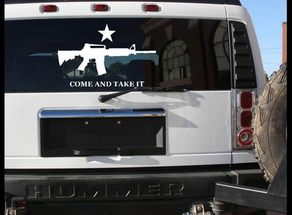 LARGE COME AND TAKE IT ASSAULT LIFE STICKER DECAL 2A TRUCK WINDOW STICKER DECAL