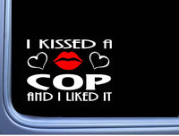 Cop Kissed L948 8" police handcuffs window decal sticker