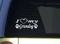 I love my grandog *I937* 8 Inch wide sticker dog deca