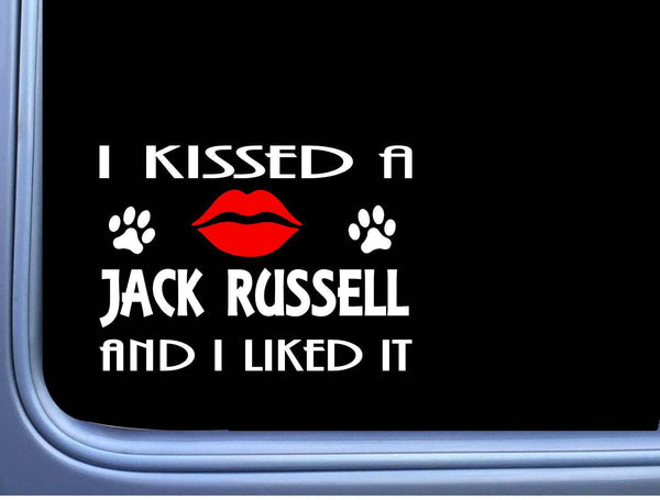 Jack Russell Kissed L917 8" dog window decal sticker