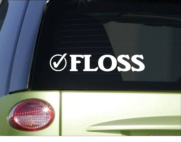 Floss Check *I060* 8" Sticker decal dentist dental hygienist assistant bleach