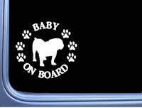 Baby on Board Bulldog L516 6" Sticker dog decal