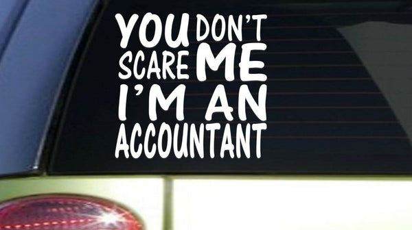 You Don't Scare me Accountant *I125* 6" Sticker decal cpa accounting taxes