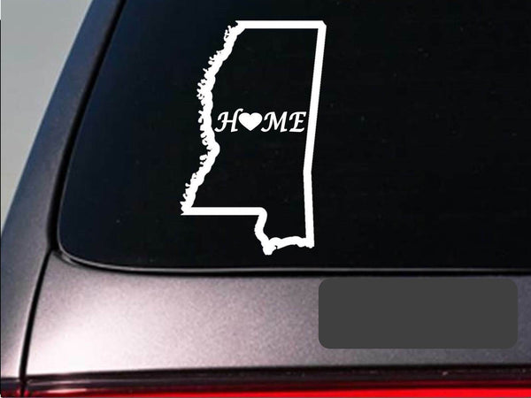 Mississippi home 6" sticker *E681* state outline home map decal vinyl