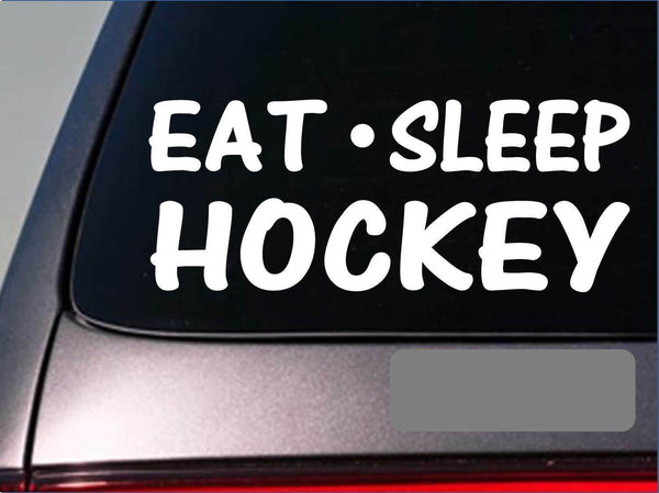 Eat Sleep Hockey Sticker *G918* 8" vinyl goalie puck mask uniform jersey