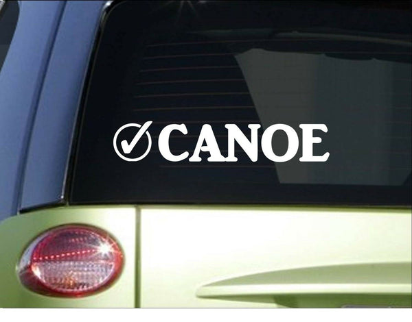 Canoe check *H989* 8" Sticker decal bucket list white water kayak