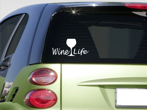 Wine Life 8" sticker *E888* wine glass wife housewife mixed drink recipe shot