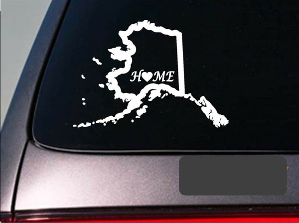 Alaska home 6" sticker *E661* state outline home map decal vinyl