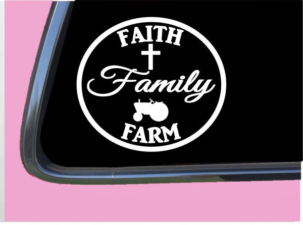 Faith Family Farm TP 332 Sticker 6" Decal Christian tractor cow horse ranch pig