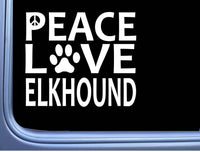 Elkhound Peace Love L667 Dog Sticker 6" decal