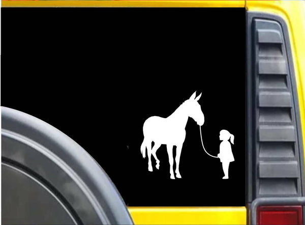 Girl Walking Mule K630 6 inch Sticker decal