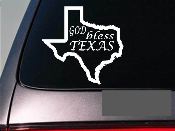 Texas God Bless 6" sticker *E742* state outline home map decal vinyl