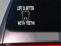 Life is better with teeth *F404* 6" sticker decal dentist dental hygienist brush