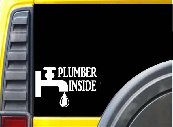 Plumber Inside K289 8 inch decal plumbing window sticker