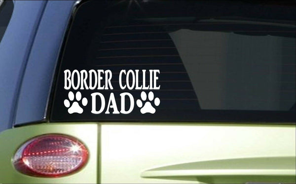 Border Collie Dad *H786* 8 inch Sticker decal dog shepherd herding agility