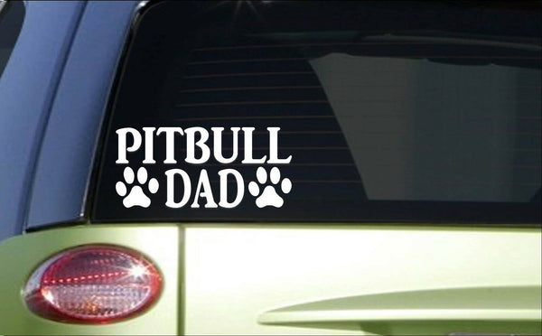 Pitbull Dad *H853* 8 inch Sticker decal dog apbt american bully pit bull leash