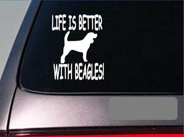 Life is better with beagle *F401* 6" sticker decal rabbit hunting dog box
