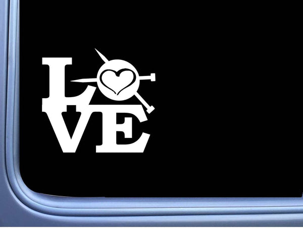 Knitting Love M363 6 inch Sticker Decal knit yarn