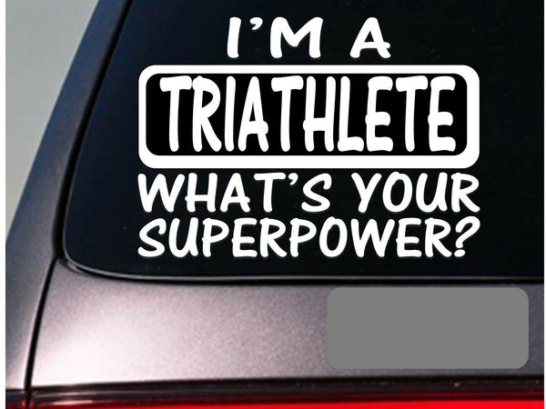 I'm a triathlete sticker decal *E126* swimming biking running triathalon
