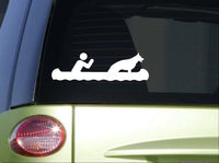 Canoe with German Shepherd *J005* 8 inch dog sticker decal