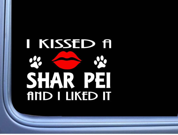 Shar Pei Kissed L896 8" dog window decal sticker