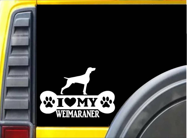 Weimaraner Bone L001 8 inch Sticker dog decal