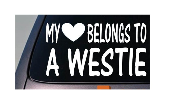 My heart belongs to a Westie *D933* sticker decal