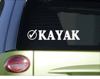 Kayak check *H986* 8" Sticker decal bucket list white water