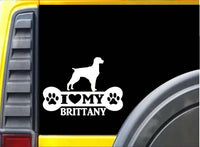 Brittany Spaniel Bone L048 8" sticker dog decal