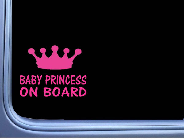 Baby Princess on Board PINK L973 6" Sticker decal baby on board sign