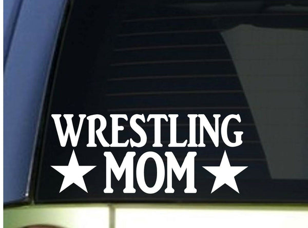 Wrestling Mom sticker *H311* 8.5 inch wide vinyl head gear uniform wrestler