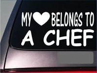 Chef My heart belongs Sticker *G491* 8" Vinyl Decal recipe cook stove dish knife