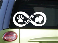 Pomeranian Infinity sticker *H391* 4 x 8.5  inch vinyl dog love decal