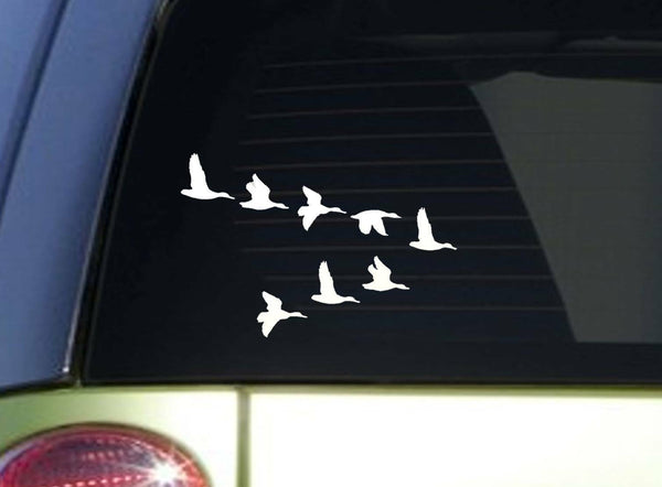 Flying Ducks V Formation *I851* 8 inch Sticker duck decal  ˜