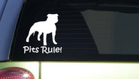 Pit's Rule! uncropped *I420* 6 inch Sticker pit bull pitbull american bully