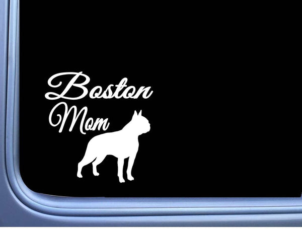 Boston Terrier Mom j859 6" wide Sticker decal dog