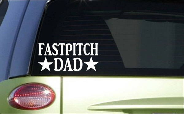 Fastpitch Dad *H817* 8 inch Sticker decal softball glove shortstop catcher pitch